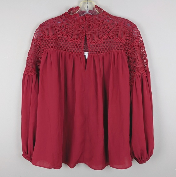 Boston Proper | Red Long Sleeve Blouse - H9 - Picture 1 of 8